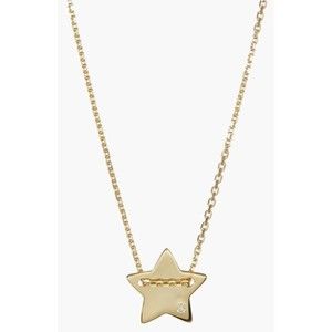Adornia 14K Yellow Gold Plated Diamond Detail Star Charm Necklace - 0.01 ctw